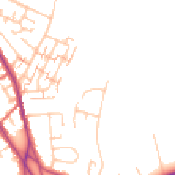 Daytime road noise heatmap for BR7 6LD