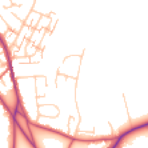 Daytime road noise heatmap for BR7 6NB