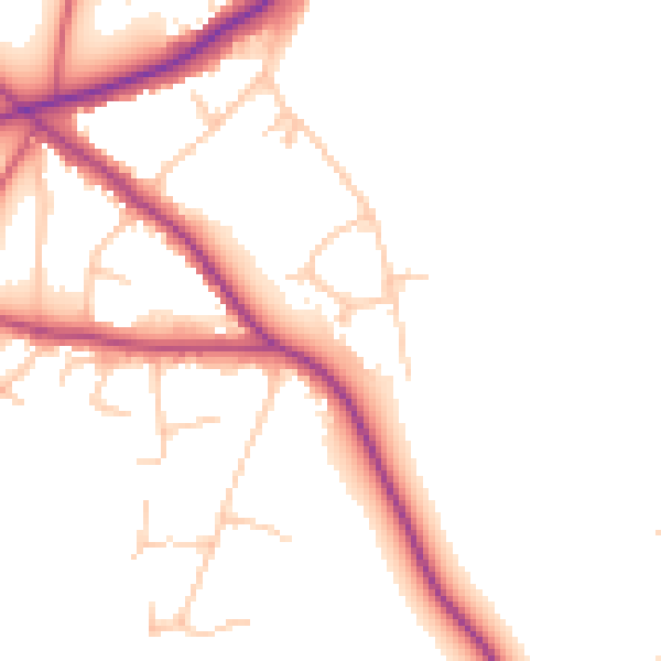 Daytime road noise heatmap for BR7 6PQ