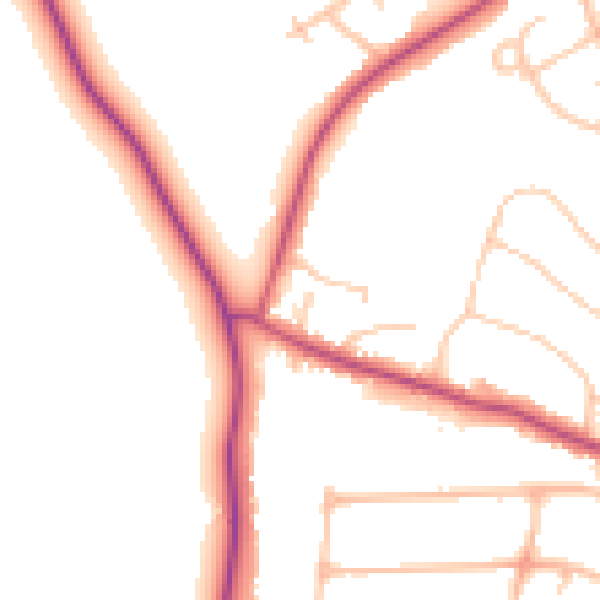 Daytime road noise heatmap for BR7 6QU