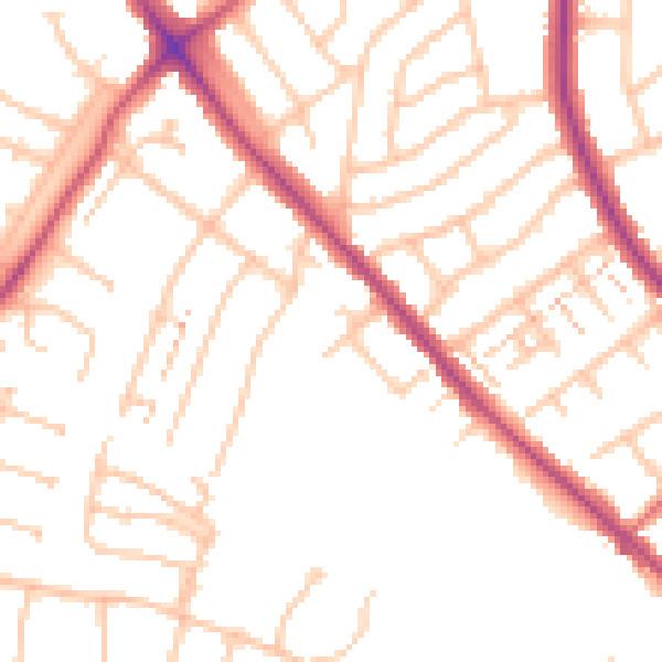 Daytime road noise heatmap for BR7 6SF