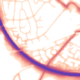 Daytime road noise heatmap for BR8 7BY