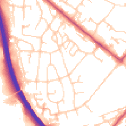 Daytime road noise heatmap for BR8 7DD
