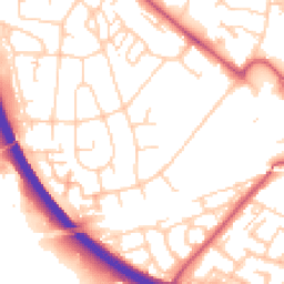 Daytime road noise heatmap for BR8 7DE