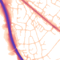 Daytime road noise heatmap for BR8 7DH