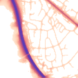 Daytime road noise heatmap for BR8 7DJ