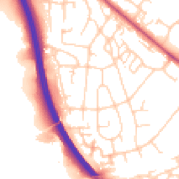 Daytime road noise heatmap for BR8 7DL