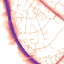 Daytime road noise heatmap for BR8 7DN