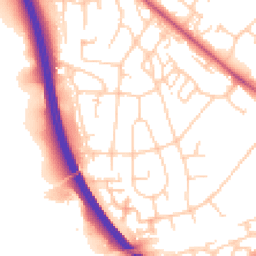 Daytime road noise heatmap for BR8 7DS