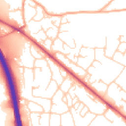 Daytime road noise heatmap for BR8 7TN