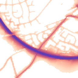Daytime road noise heatmap for BR8 8HX