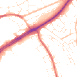 Daytime road noise heatmap for BS14 0AB