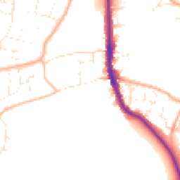 Daytime road noise heatmap for BS14 0BS