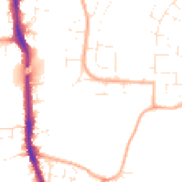 Daytime road noise heatmap for BS14 8EU