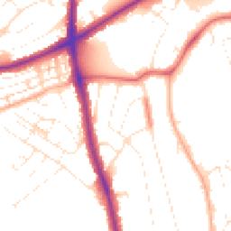 Daytime road noise heatmap for BS14 9EE