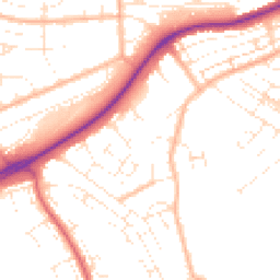 Daytime road noise heatmap for BS14 9UA