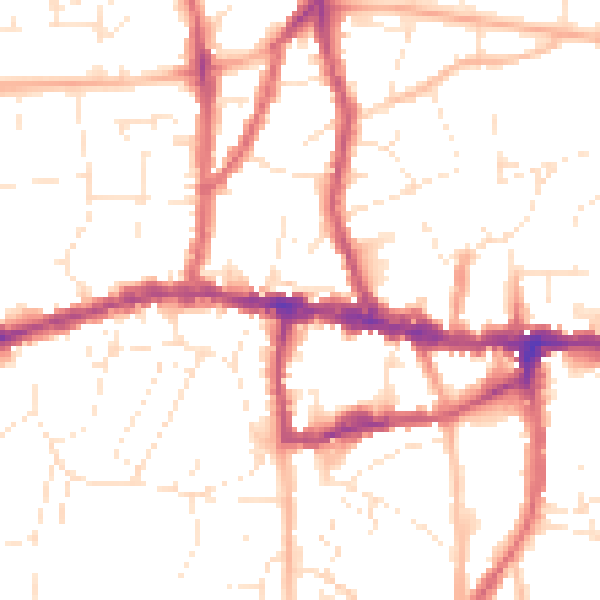 Daytime road noise heatmap for BS15 1AD