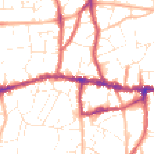 Daytime road noise heatmap for BS15 1AF