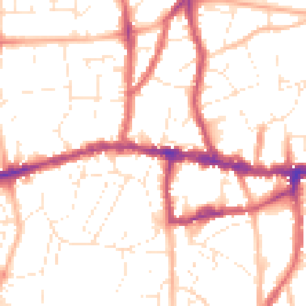 Daytime road noise heatmap for BS15 1AH