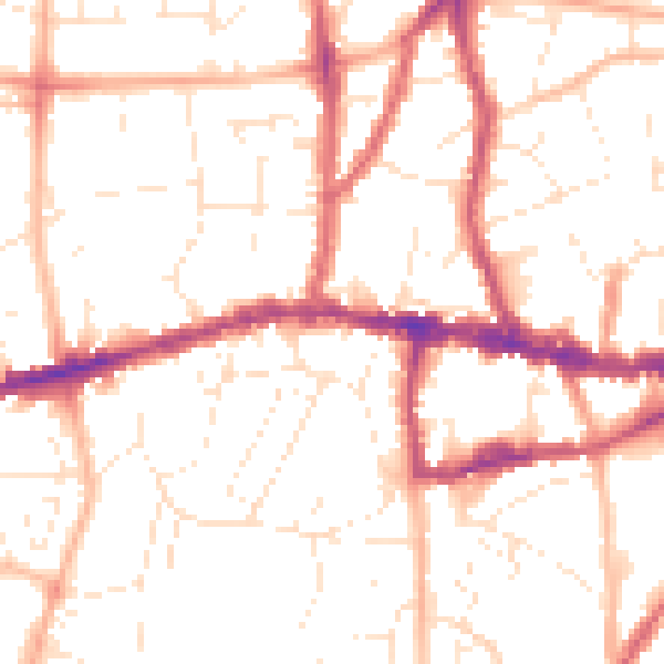 Daytime road noise heatmap for BS15 1AJ
