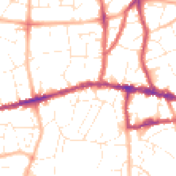 Daytime road noise heatmap for BS15 1AS