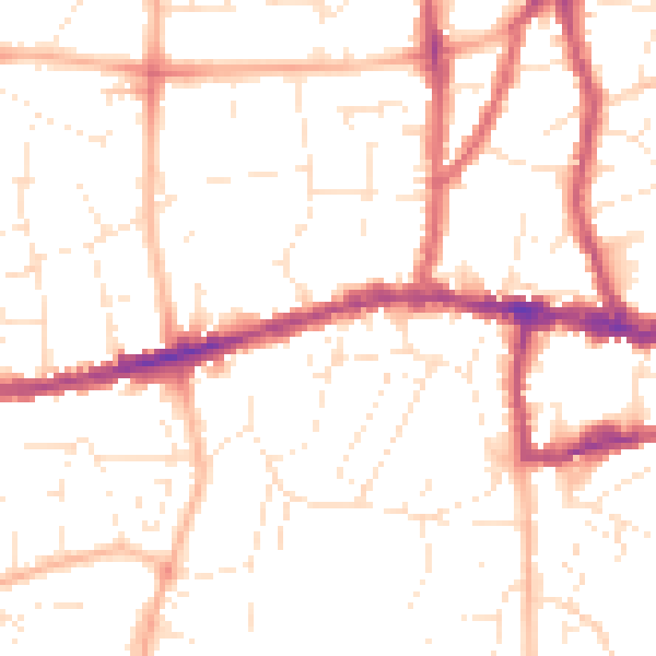 Daytime road noise heatmap for BS15 1AT