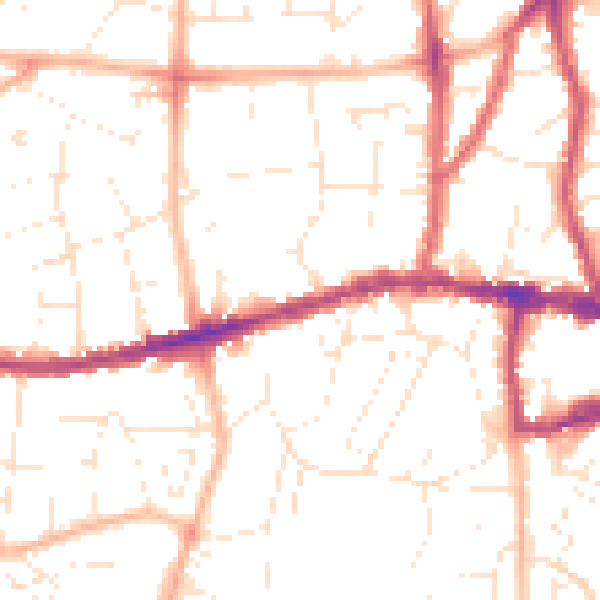 Daytime road noise heatmap for BS15 1AY