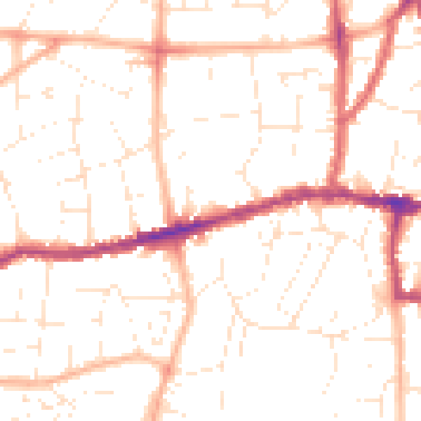 Daytime road noise heatmap for BS15 1AZ