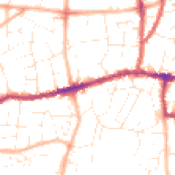 Daytime road noise heatmap for BS15 1BA