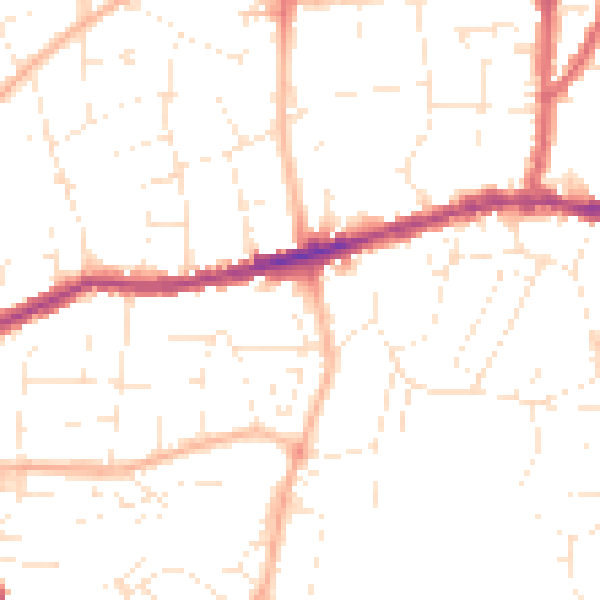Daytime road noise heatmap for BS15 1BE