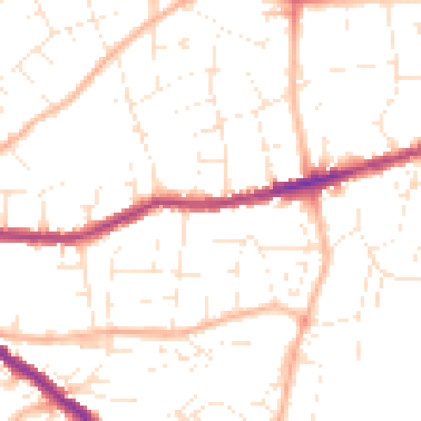 Daytime road noise heatmap for BS15 1BJ