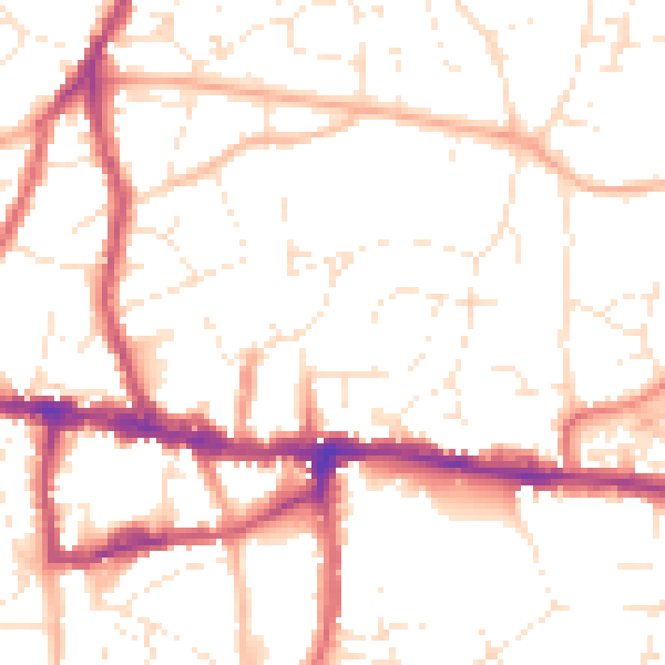 Daytime road noise heatmap for BS15 1BN