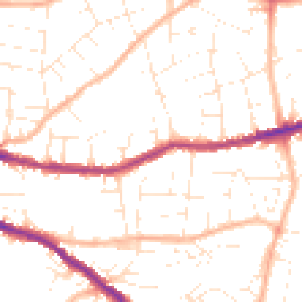 Daytime road noise heatmap for BS15 1BS