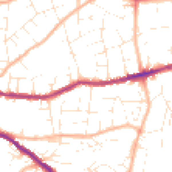 Daytime road noise heatmap for BS15 1BW