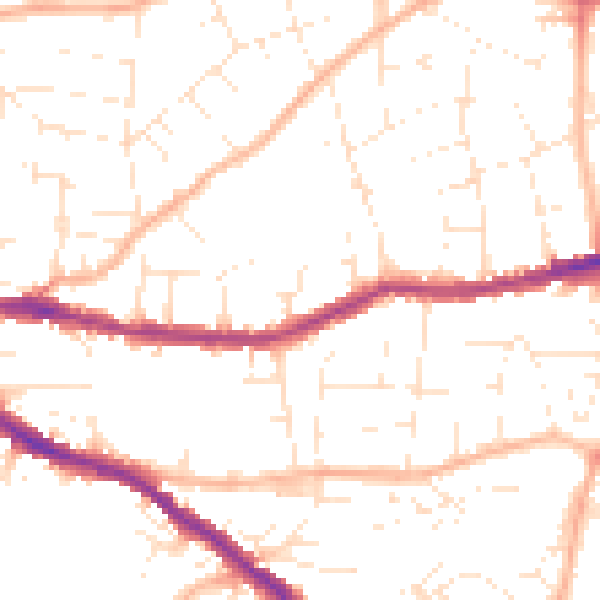 Daytime road noise heatmap for BS15 1BX