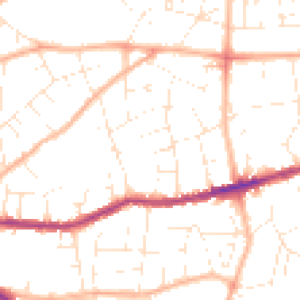Daytime road noise heatmap for BS15 1DB