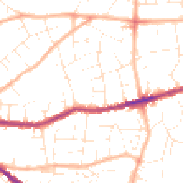 Daytime road noise heatmap for BS15 1DD