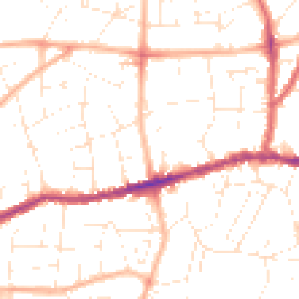 Daytime road noise heatmap for BS15 1DE