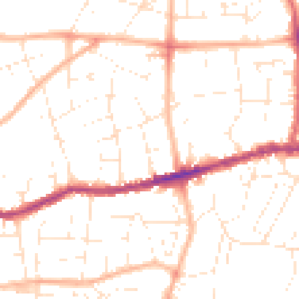 Daytime road noise heatmap for BS15 1DH