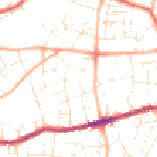 Daytime road noise heatmap for BS15 1DP