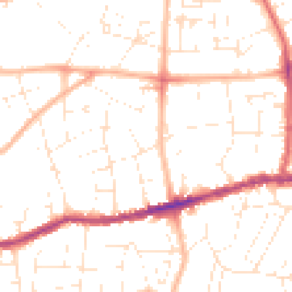 Daytime road noise heatmap for BS15 1DQ