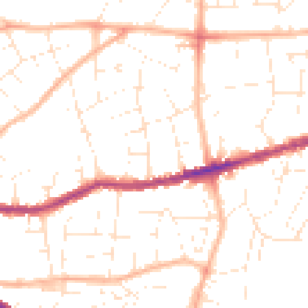 Daytime road noise heatmap for BS15 1DS