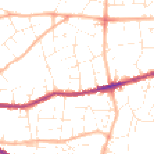Daytime road noise heatmap for BS15 1DT