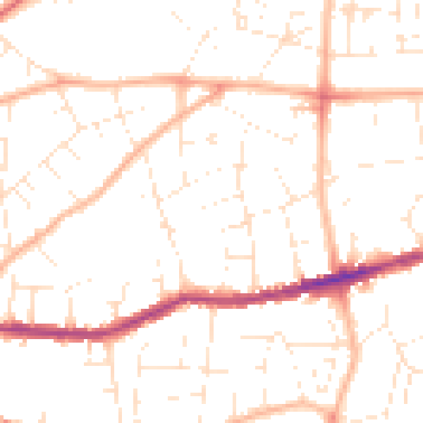 Daytime road noise heatmap for BS15 1DU