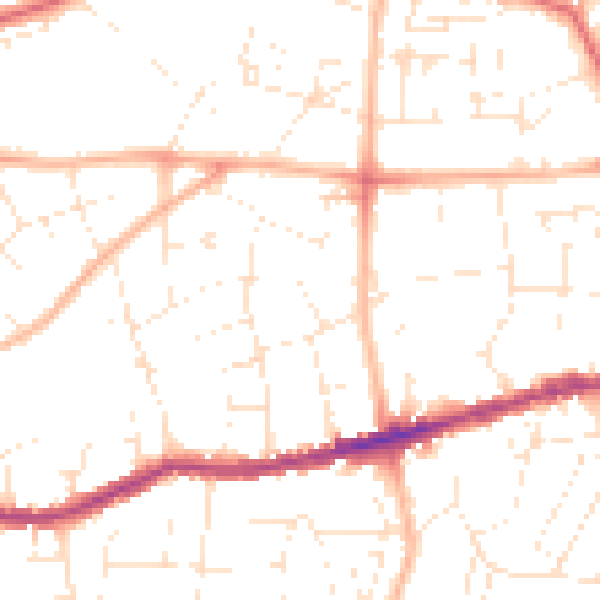Daytime road noise heatmap for BS15 1DW