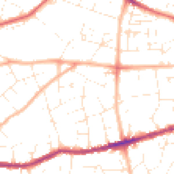 Daytime road noise heatmap for BS15 1DX