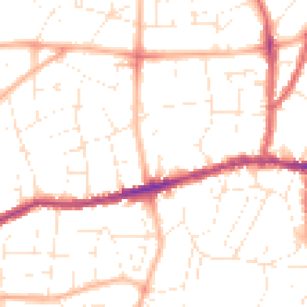 Daytime road noise heatmap for BS15 1HA