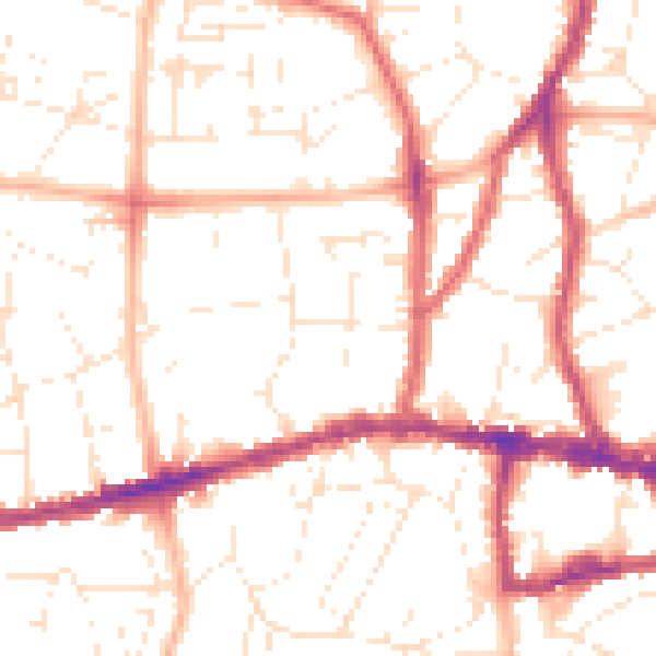 Daytime road noise heatmap for BS15 1HS