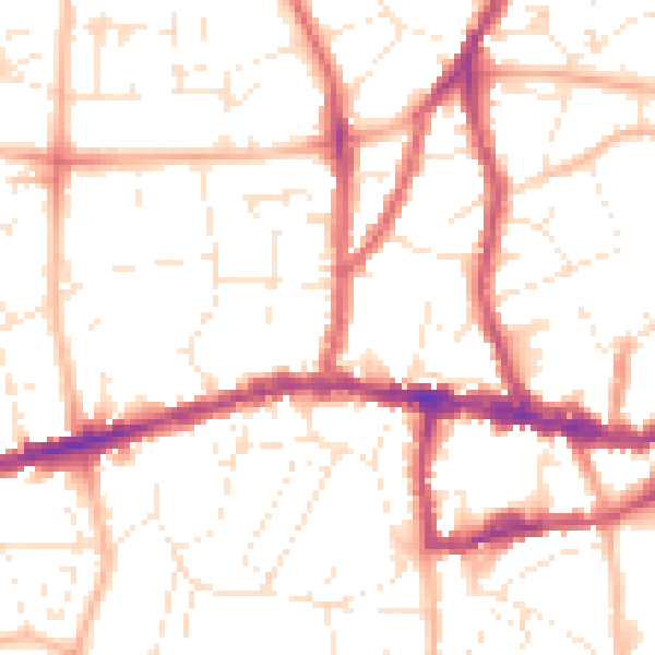 Daytime road noise heatmap for BS15 1JU