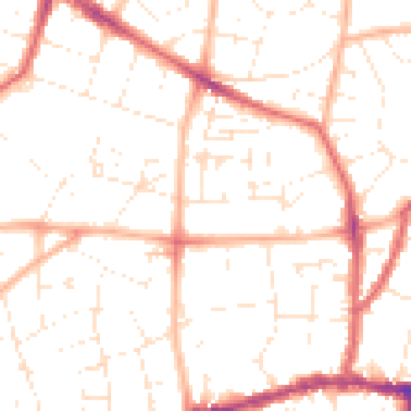 Daytime road noise heatmap for BS15 1ND